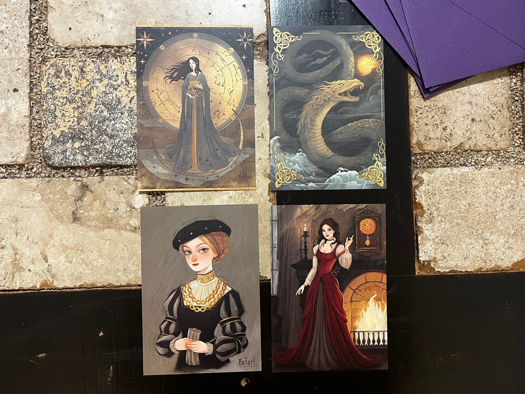 Fantasy Postcards Set of 4 Mystery Stories - Etsy