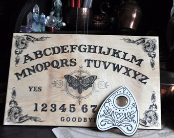 Classic Ouija Spirit Board - Moth Butterfly Dead Head. Wooden Board for talking with spirits
