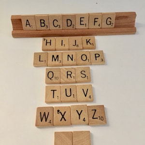Individual Vintage Scrabble Tiles - Smoothed Edges - Stamped Characters
