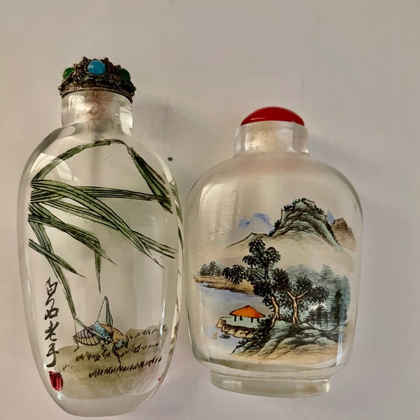 Reverse Glass Painted Snuff Bottles