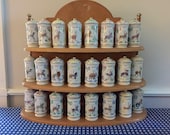 SAVED FOR GRAYSON - Lenox The Spice Carousel Fine Porcelain - 24 Spice Containers with Maple Wood Rack