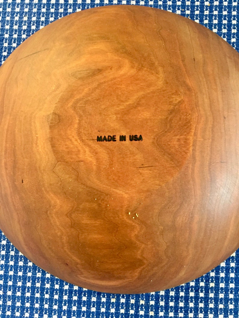 Large Vintage Wooden Bowl Made in USA