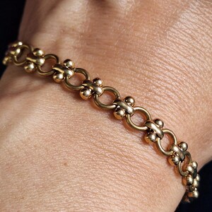 Dikke messing schakelarmband: vintage art-decosieraden
