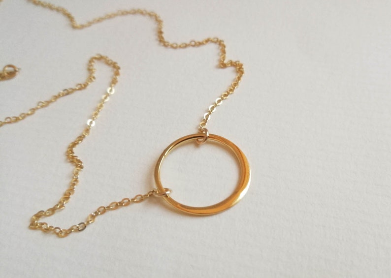 Christmas Gift Shop UK Gift Gold Circle Necklace Small Circle Necklace Gold Eternity Necklace Gold Karma Necklace
