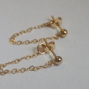 Gold Chain Earrings. Minimalist Earrings. Delicate Chain Earrings. Dainty Chain Studs. Gold Filled Earrings. Chain Jewelry. Gift Idea
