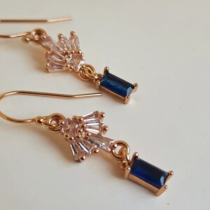 Art Deco Sapphire Drop Earrings: 1920s Jewelry