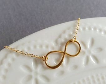 Infinity Necklace, Gold Infinity Necklace, Infinity Charm, Gold Filled, Layering Layered Necklace,  BFF, Gift For Her