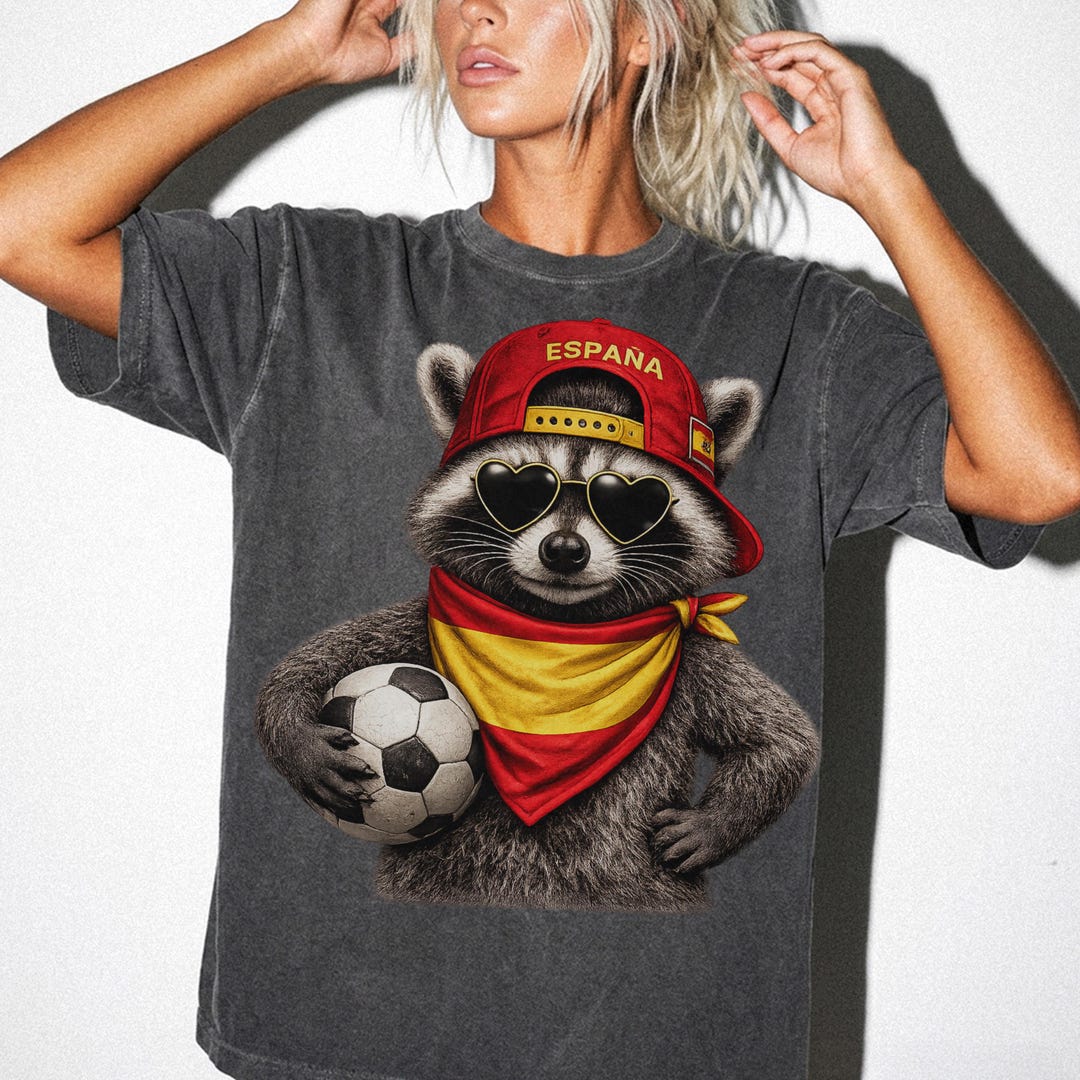 Spanish Raccoon Spanish Soccer Raccoon PNG | Spain Fan Sublimation Design | Spain World ...