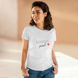 Camiseta de algodón de peso medio para mujer