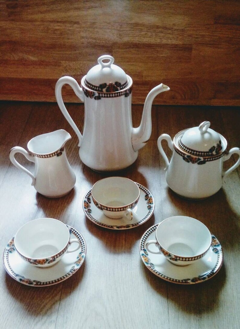 Vintage french Tea set Limoges porcelain 20s BRP saucers Etsy