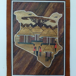 Batik Handmade in Kenia - Bananenblätter - Kenia Karte