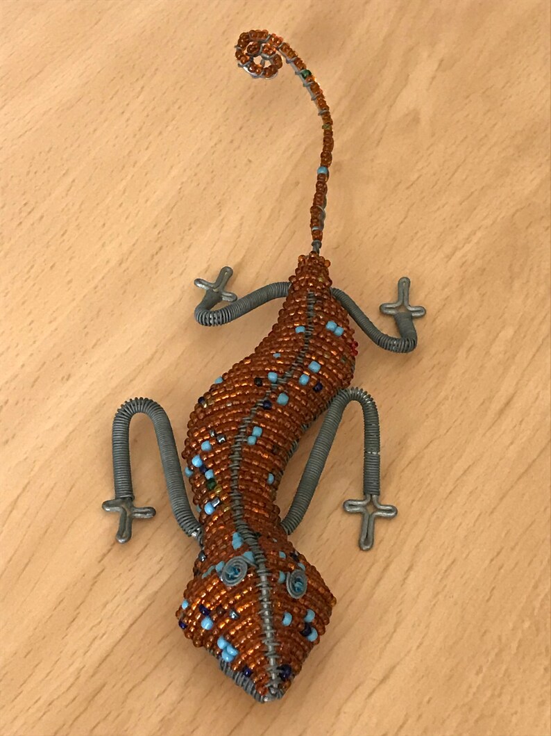 African Beaded Wire Lizard / Gecko Made in Kenya Etsy