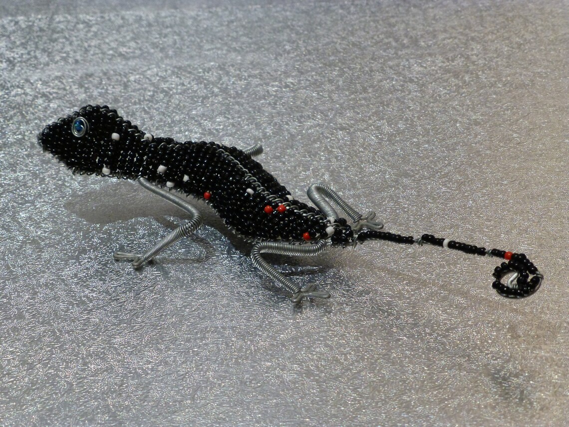 African Beaded Wire Lizard / Gecko Made in Kenya Etsy