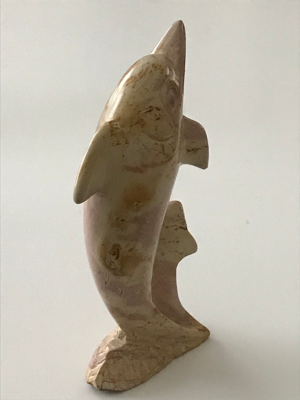 African Soapstone Carving Dolphin and Calf Etsy