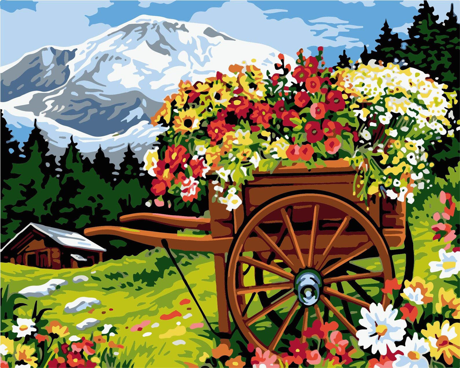 Framed Paint by Numbers for Adults and Kids DIY Oil Painting Gift Kits Preprinted Canvas Art