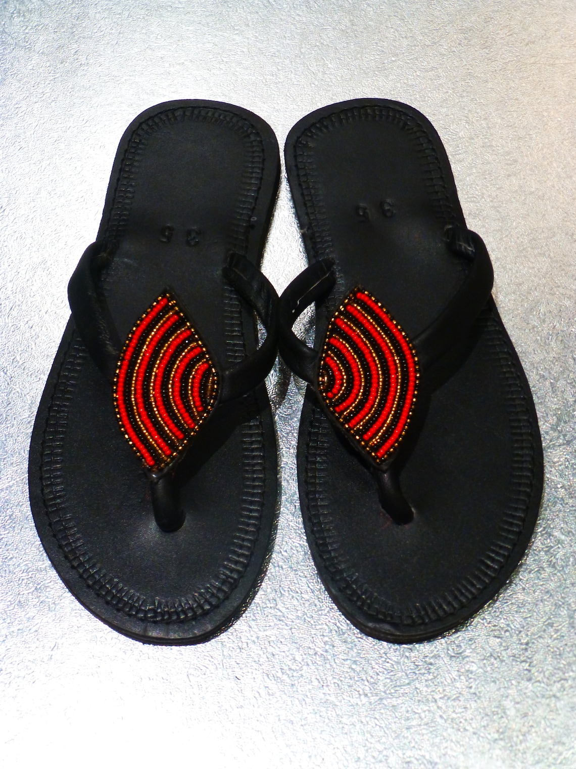 African Masai Leather Women Slippers Handmade in Kenya UK Etsy