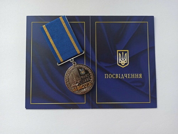 Ukrainian Original Award with Document Chernobyl Medal For Merits 