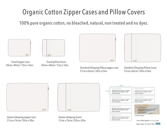 Organic Cotton Pillow Cases and Zip Organic Cotton Pillow Cases and Zip