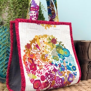 Quilted Apple Bottom Bag PDF sewing pattern easy bag pattern