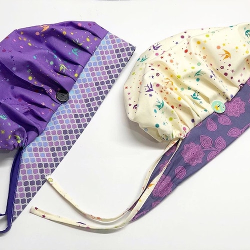 High Bun Ponytail Scrub Cap Sewing Pattern PDF Download to Etsy