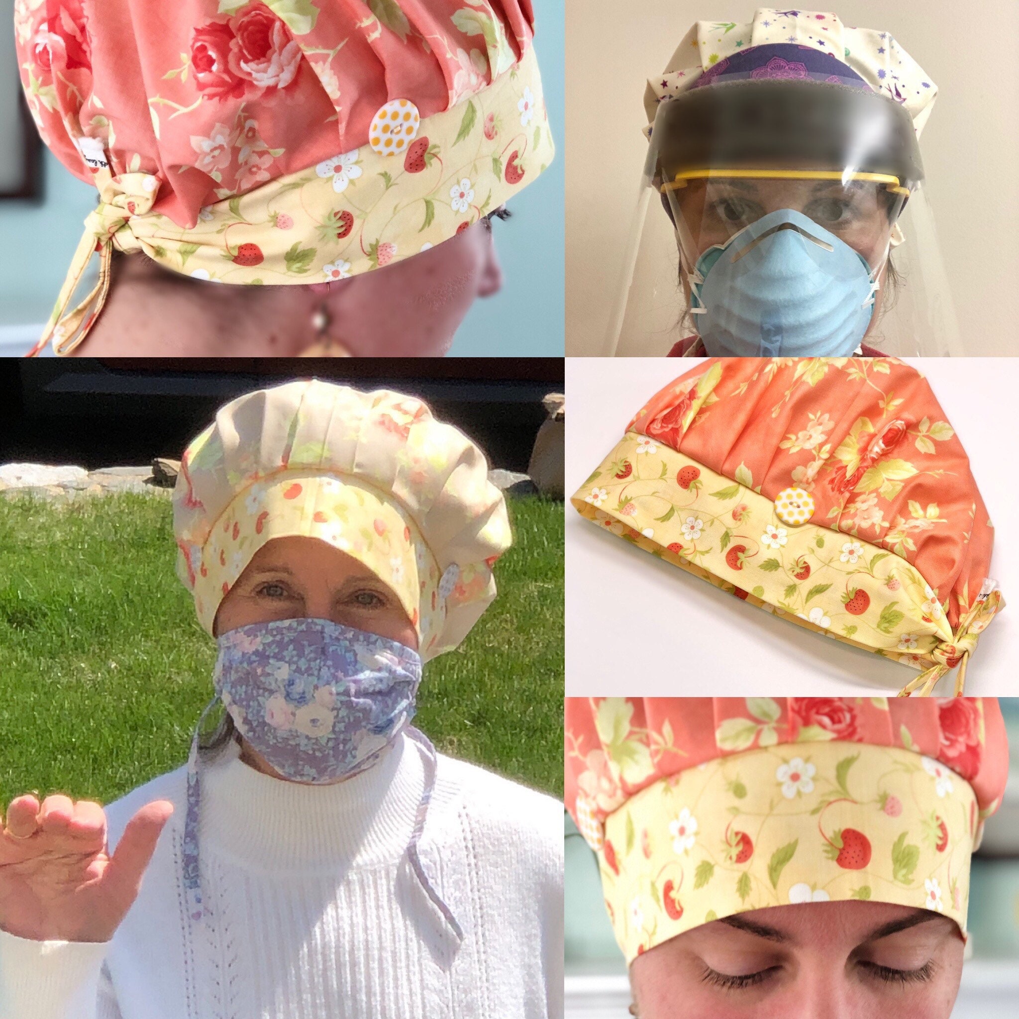 Scrub Cap Room for Your Bun PDF sewing pattern for instant Etsy France