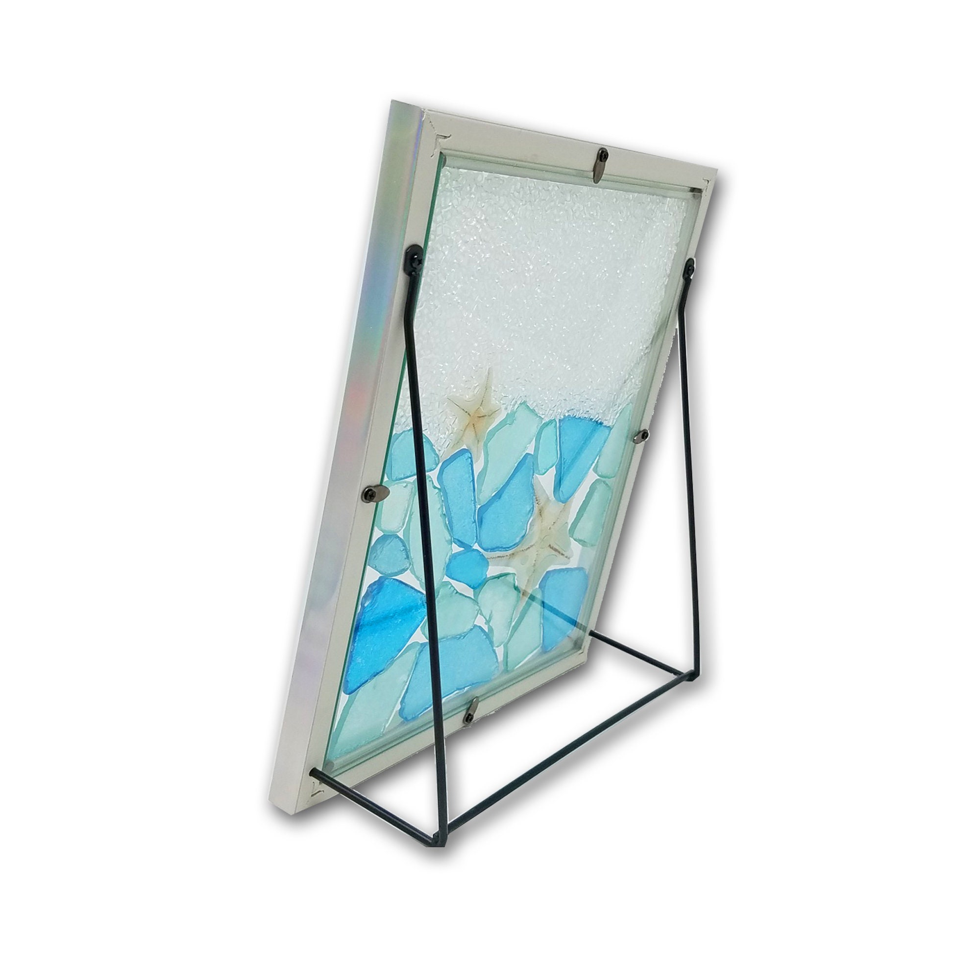 Sea Glass Art Framed With Two Starfish on the Beach a Gift - Etsy Singapore