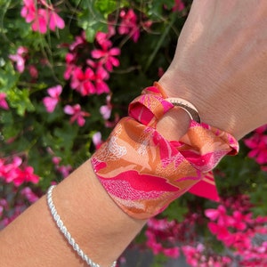 Nelle Silk Bracelet (Silk scarf, Handbag charm, Hair ribbon, mini tie, wristscarf)