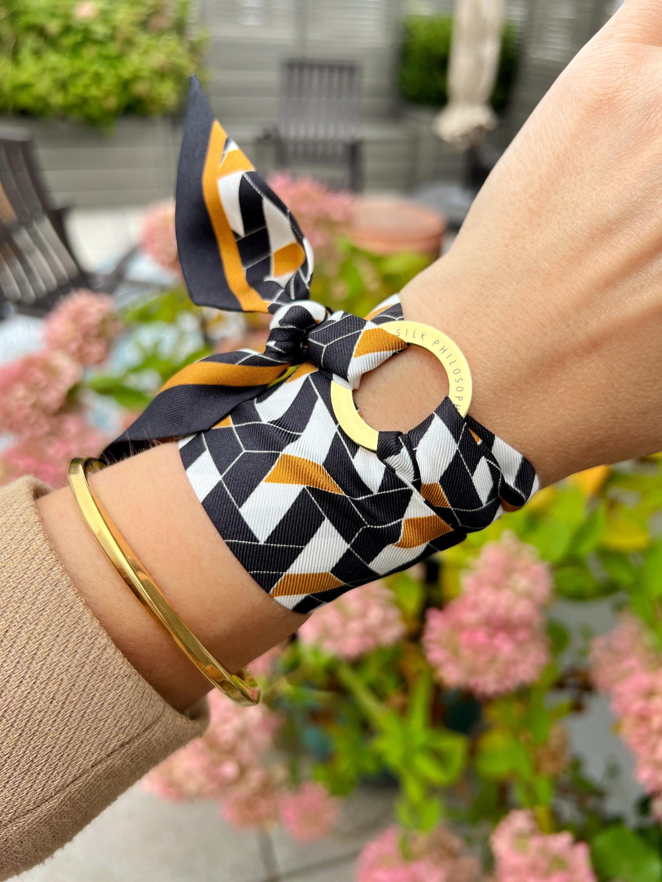 Leather Bracelet Hermes Bracelet Black And Gold Black Silk