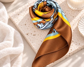 Head Scarf for Women Silk Hair Wrap Square Silk Scarf Silk Bandana Hair Scarf Neck Scarf Everyday Styling Gift for Women