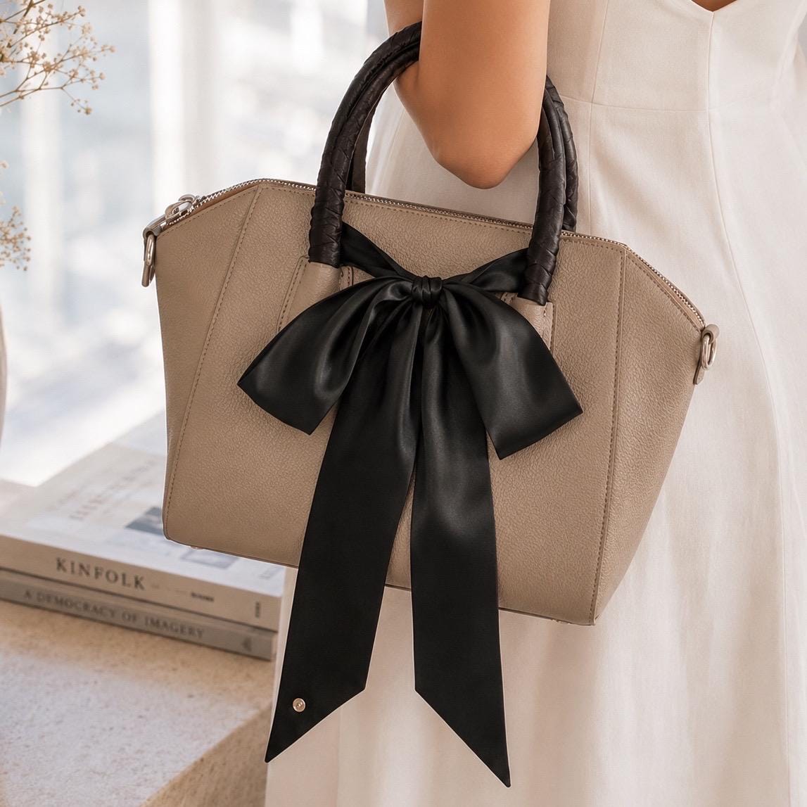 Handbag Scarf Mulberry Silk Skinny Scarf Purse Handle Scarf Bag Charm Ribbon Luxury Handbag Accessory Quiet Luxury Style Gift for Women