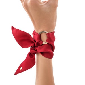 Scarlett Silk Bracelet or Wristscarf (also mini scarf or choker, hair ribbon, handbag charm). Unique gift