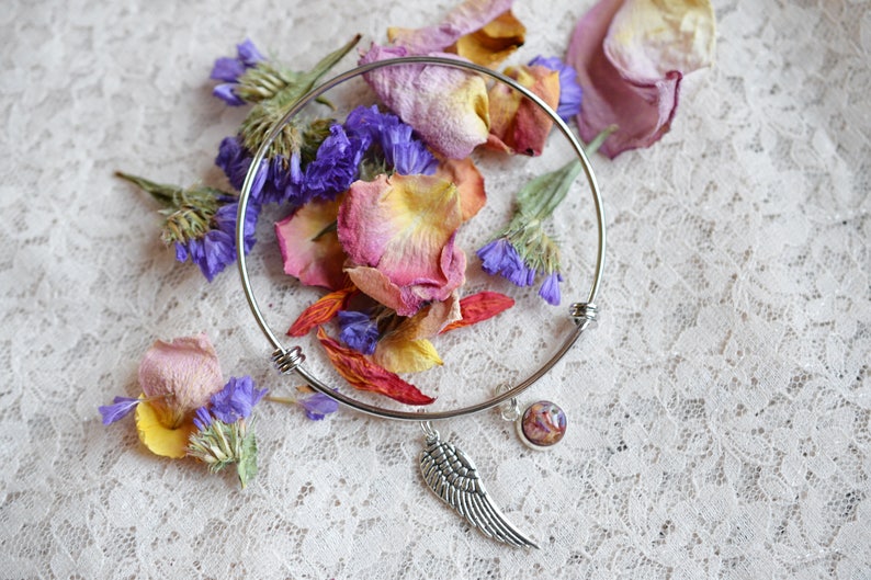 Memorial Beads Wedding Keepsake Funeral Keepsake Memorial Bangle Bracelet Bereavement Funeral Flowers In Memory Of