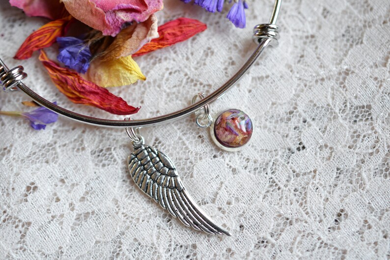 Memorial Beads Wedding Keepsake Funeral Keepsake Memorial Bangle Bracelet Bereavement Funeral Flowers In Memory Of