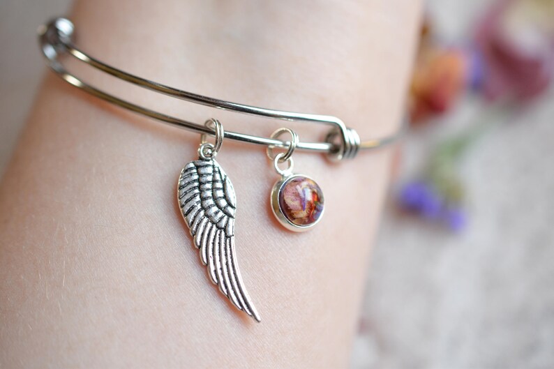 Memorial Beads Wedding Keepsake Funeral Keepsake Memorial Bangle Bracelet Bereavement Funeral Flowers In Memory Of