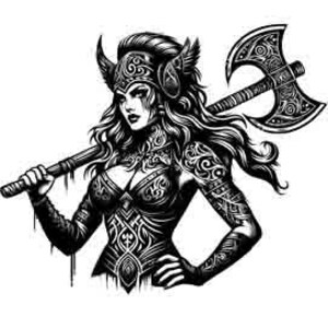 Viking Warrior PNG, SVG & JPEG - Shield Maiden - Digital Design  - Instant Download for Tattoos, T-Shirts, Wall Art vikings svg viking png