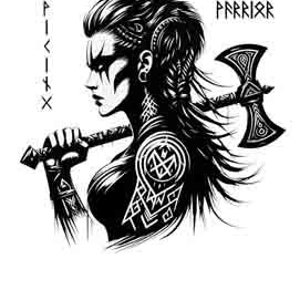 Viking PNG, SVG & JPEG - Valkyrie Warrior - Digital Design  - Instant Download for Tattoos, T-Shirts, Wall Art