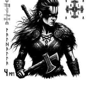 Viking PNG, SVG & JPEG - Schild Maiden - Digital Design - Instant Download für Tattoos, T-Shirts, Wandkunst
