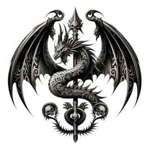 Dragon Mythical - Animal Digital Tribal Tattoo Art design in PNG, JPEG & SVG , Instant Download for Tattoos, T-Shirts, Wall art or Home