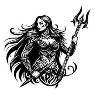 Viking Warrior PNG, SVG & JPEG - Shield Maiden - Digital Design  - Instant Download for Tattoos, T-Shirts, Wall Art vikings svg viking png