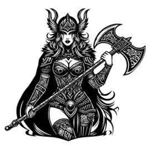 Viking Warrior PNG, SVG & JPEG - Shield Maiden - Digital Design  - Instant Download for Tattoos, T-Shirts, Wall Art