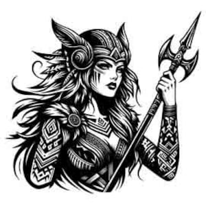 Viking Warrior PNG, SVG & JPEG - Shield Maiden - Digital Design  - Instant Download for Tattoos, T-Shirts, Wall Art vikings svg viking png