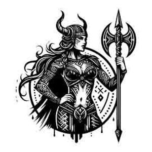 Viking Warrior PNG, SVG & JPEG - Shield Maiden - Digital Design  - Instant Download for Tattoos, T-Shirts, Wall Art vikings svg viking png