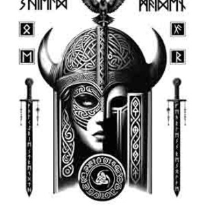 Viking PNG, SVG & JPEG - Valkyrie Shield - Digital Design  - Instant Download for Tattoos, T-Shirts, Wall Art