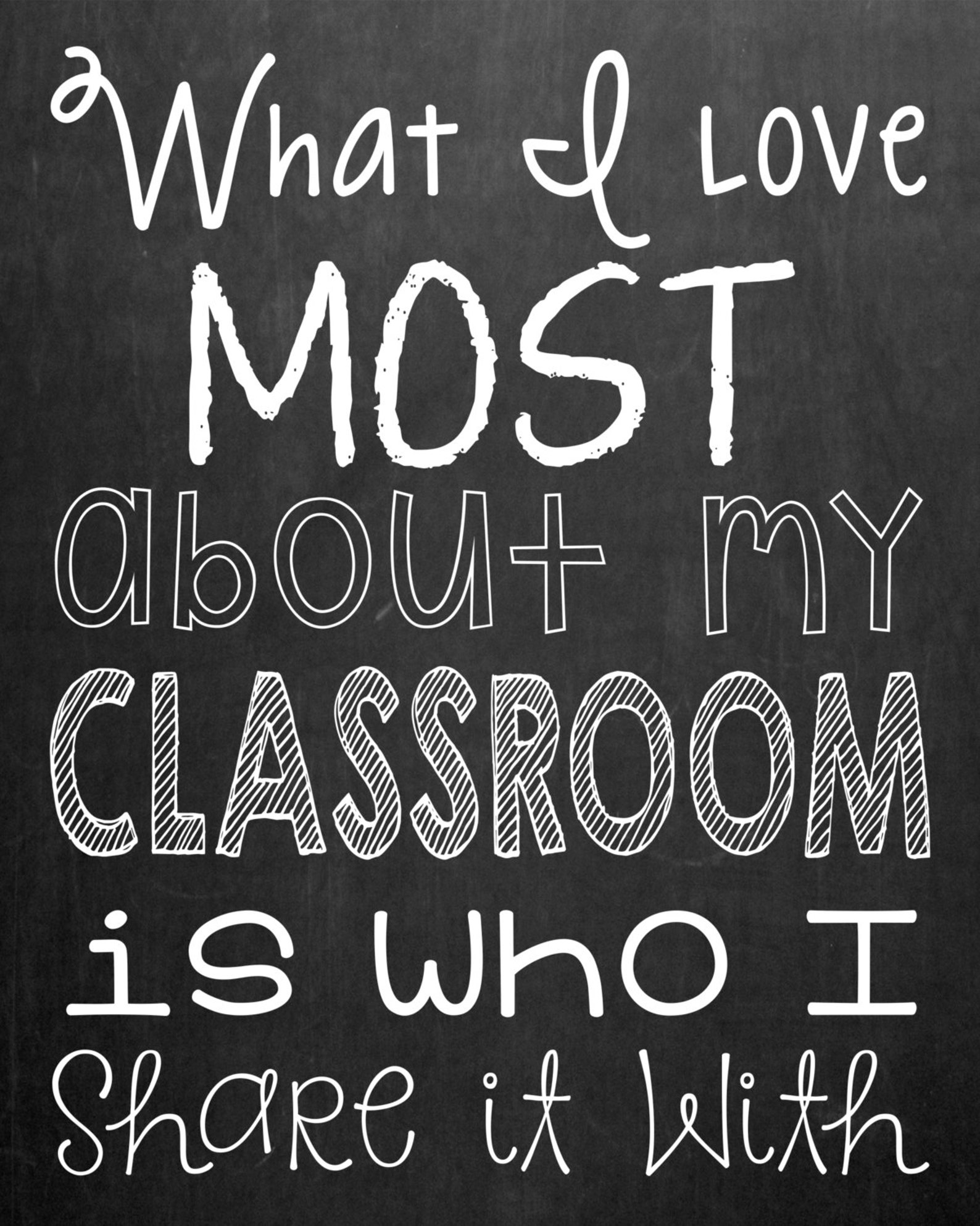 SALE Classroom Wall Art Printable What I Love Most 8x10 Etsy