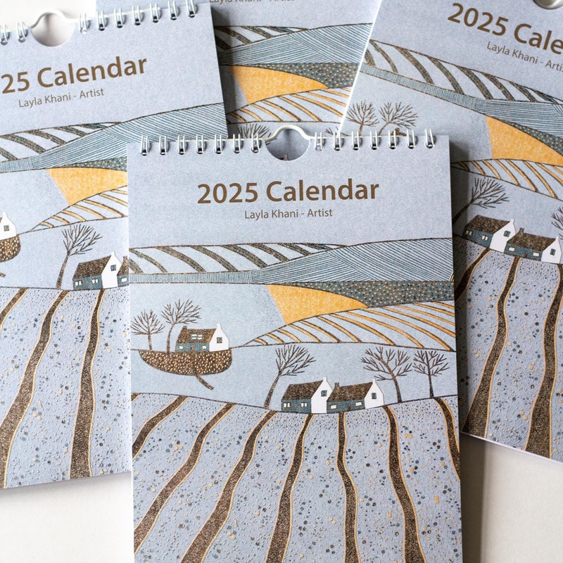 2025 Spiral Bound Wall Calendar Etsy