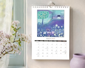 2027 Wall Calendar A4 Art Calendar with Original Landscape Paintings