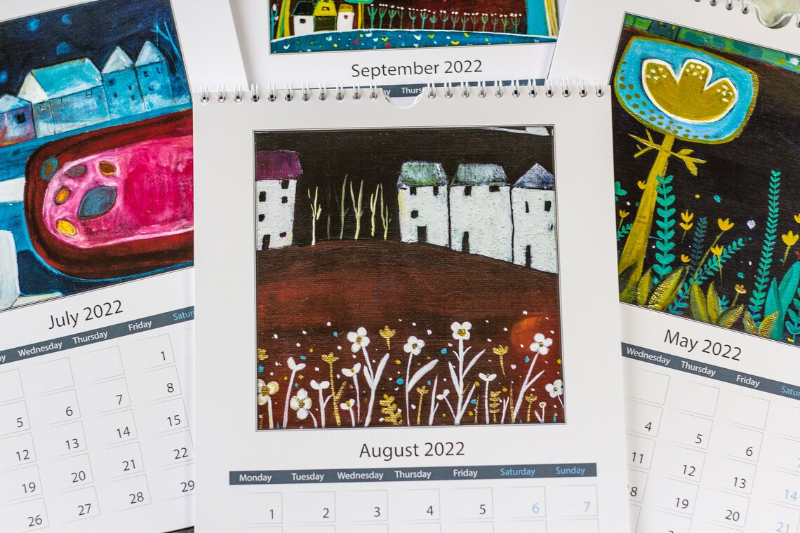 A4 2022 Art Wall Calendar Fine Art Monthly Calendar 2022 Etsy