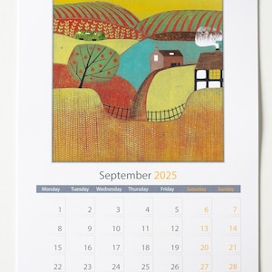 2025 Wall Calendar A4 Wall Art Calendar 2025 Linocut Calendar