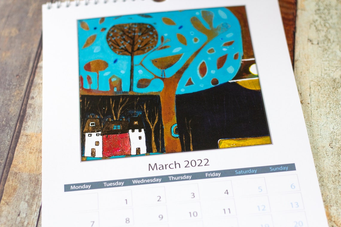 A4 2022 Art Wall Calendar Fine Art Monthly Calendar 2022 Etsy
