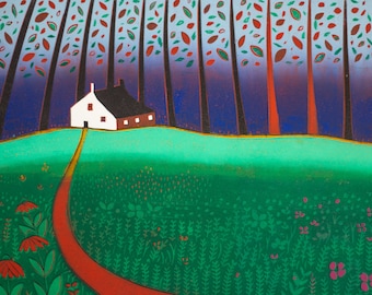 First Day of Spring | Original Woodland Linocut Print